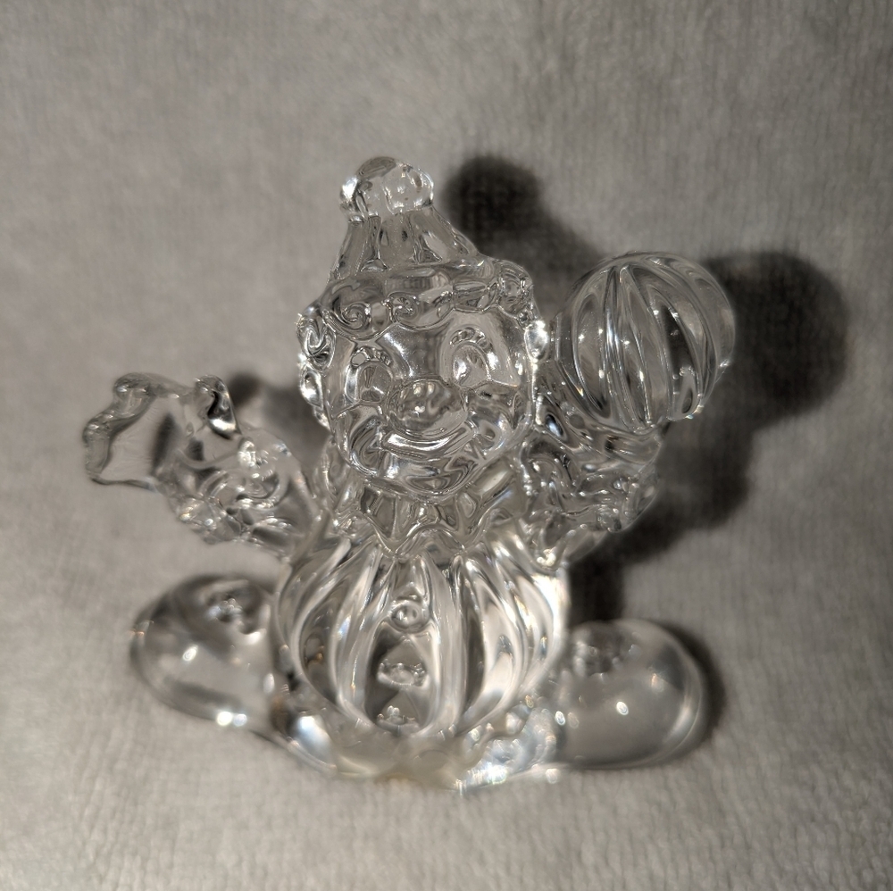 Clear Glass Clown Figurine